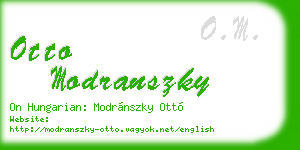 otto modranszky business card