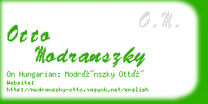 otto modranszky business card